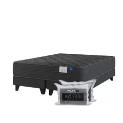 FLEX - Cama Europea Black 2 Plazas X 2.00Mt Base Dividida + Alm