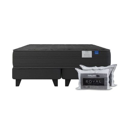 Imagen 2 del producto Cama Europea Black 2 Plazas X 2.00Mt Base Dividida + Alm