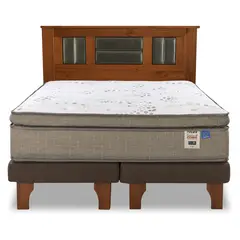 FLEX - Cama Europea Terra Cobre 2 Plazas Box Base Dividida + Respaldo