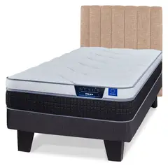 FLEX - Cama Europea Nexus 1.5 Plaza Box + Respaldo