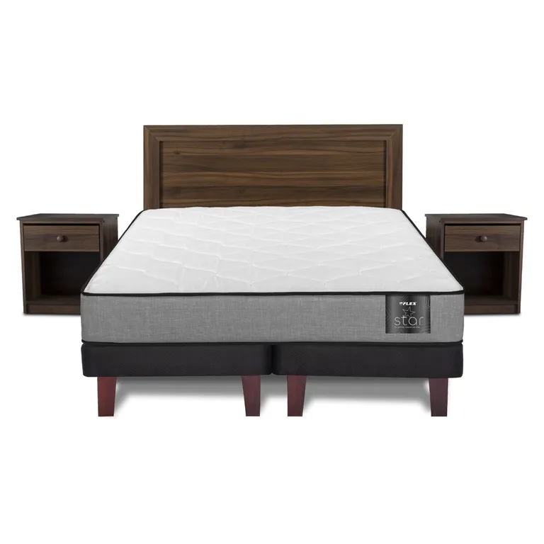 Cama Europea Star 2 Plazas Base Dividida + Set Asturias