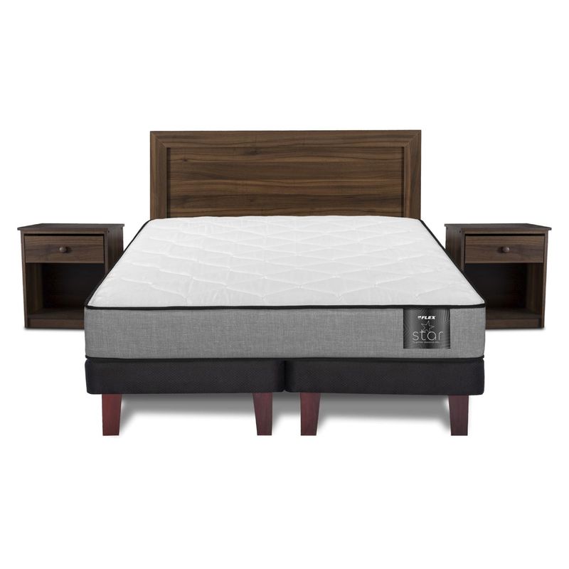 FLEX - Cama Europea Star 2 Plazas Base Dividida + Set Asturias Flex