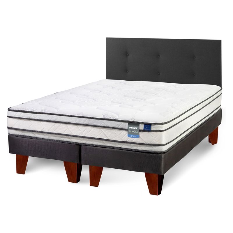 FLEX - Cama Europea Innova 2 Plazas Box Bd + Respaldo Flex