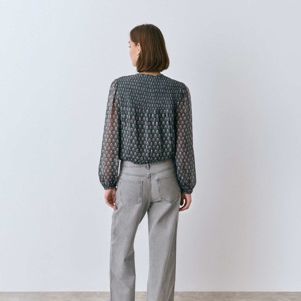 BROWNIE - Blusa Smock Estampada Mujer Brownie