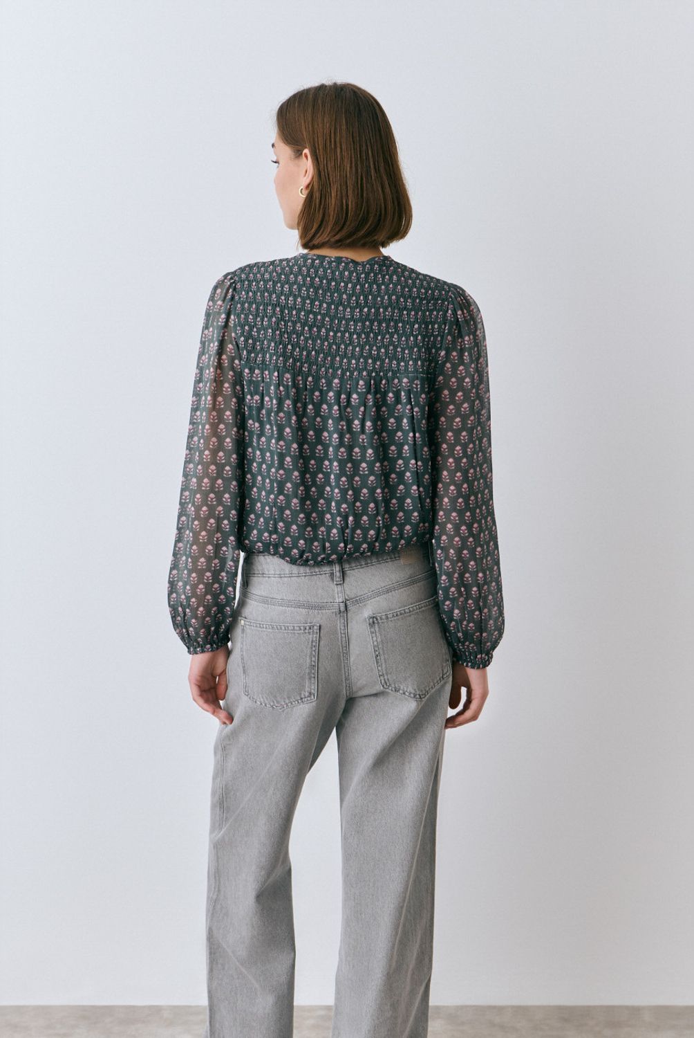 BROWNIE - Blusa Smock Estampada Mujer Brownie