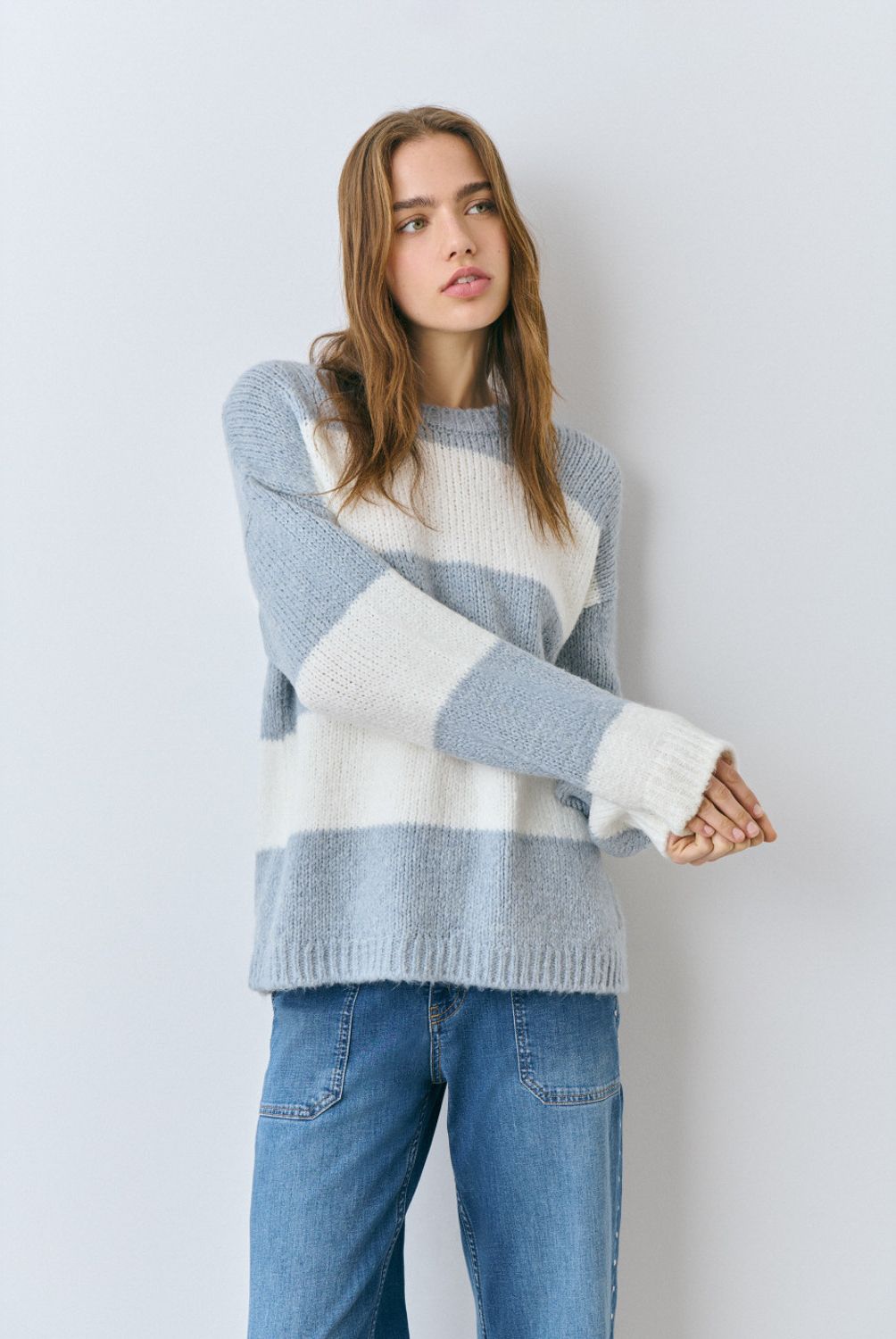 BROWNIE - Sweater Rayas Hilo Ligero Mujer Brownie