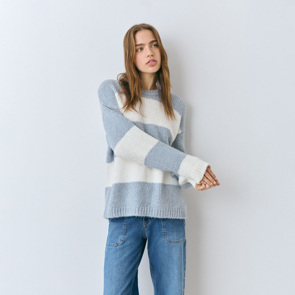 BROWNIE - Sweater Rayas Hilo Ligero Mujer Brownie