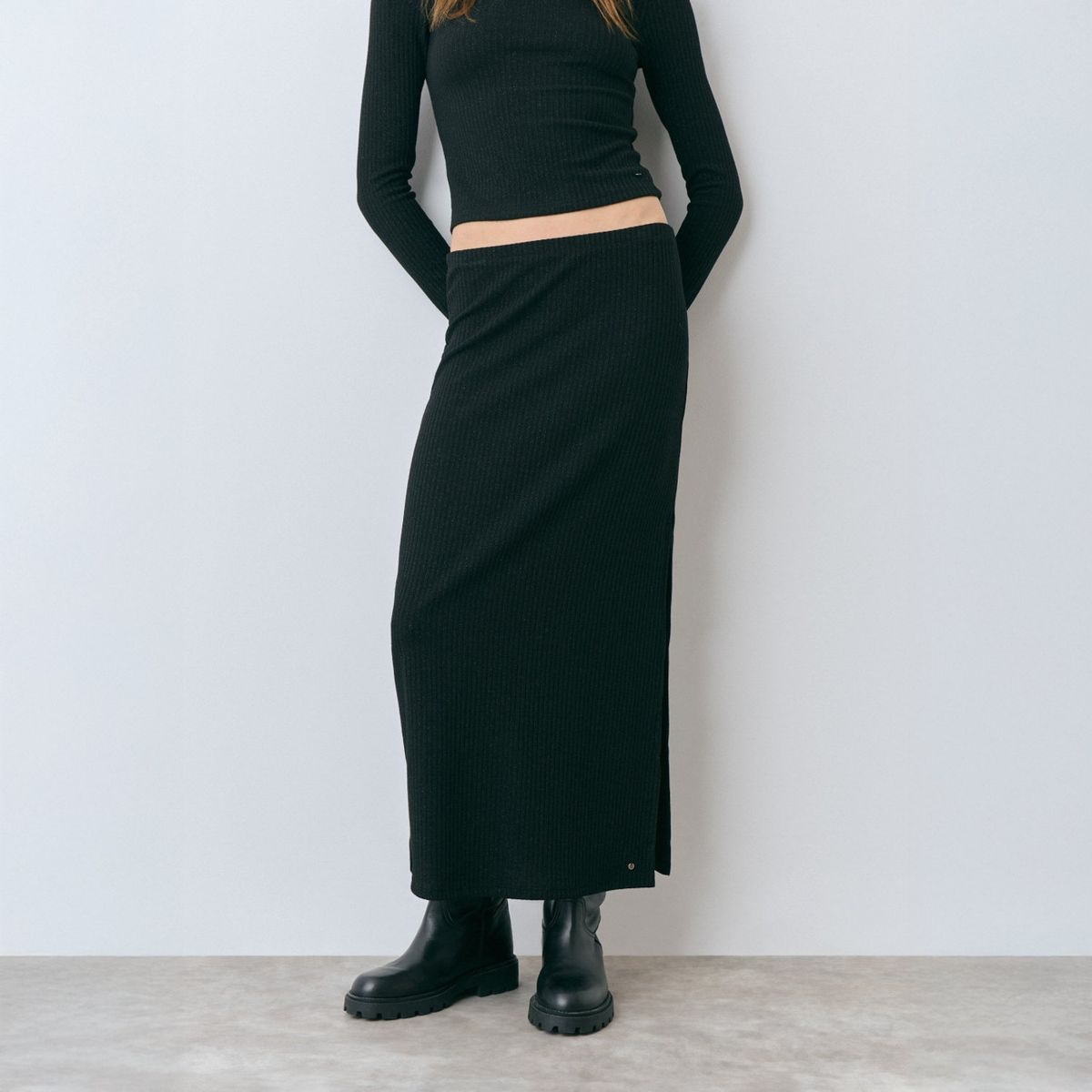 BROWNIE - Falda Canale Midi Hilo Metalizado Mujer Brownie