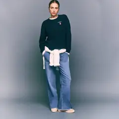 BROWNIE - Sweater Trenzado Perro Bordado Mujer