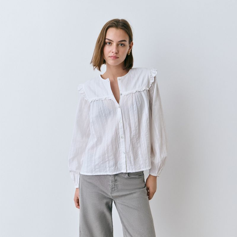 BROWNIE - Blusa Detalle Volante Mujer Brownie