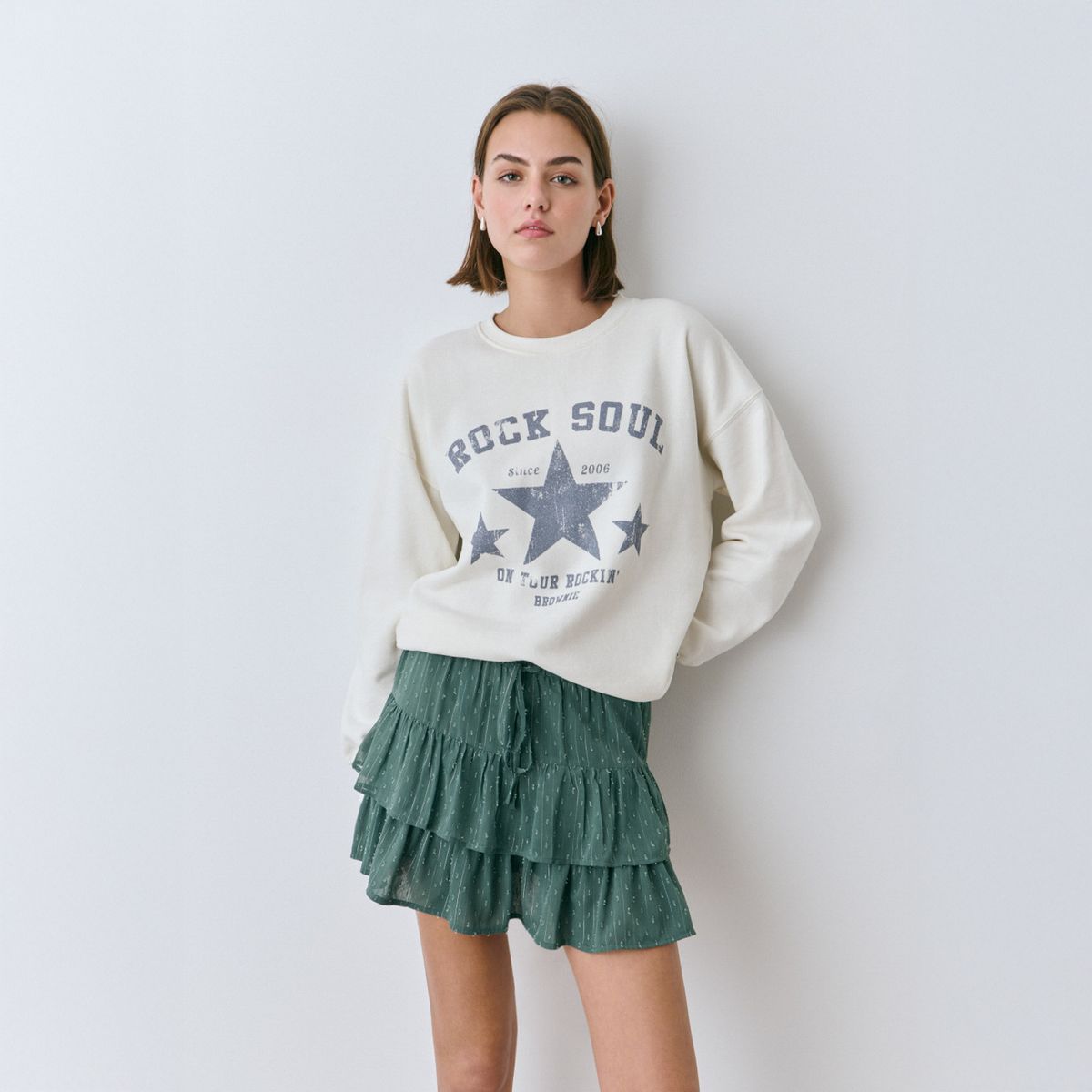 BROWNIE - Falda Volantes Plumeti Y Brillo Mujer Brownie