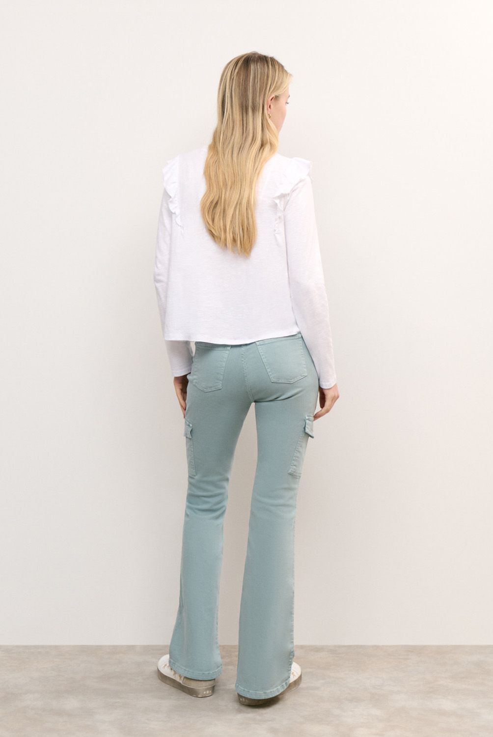 BROWNIE - Pantalón Campana Cargo Mujer Brownie