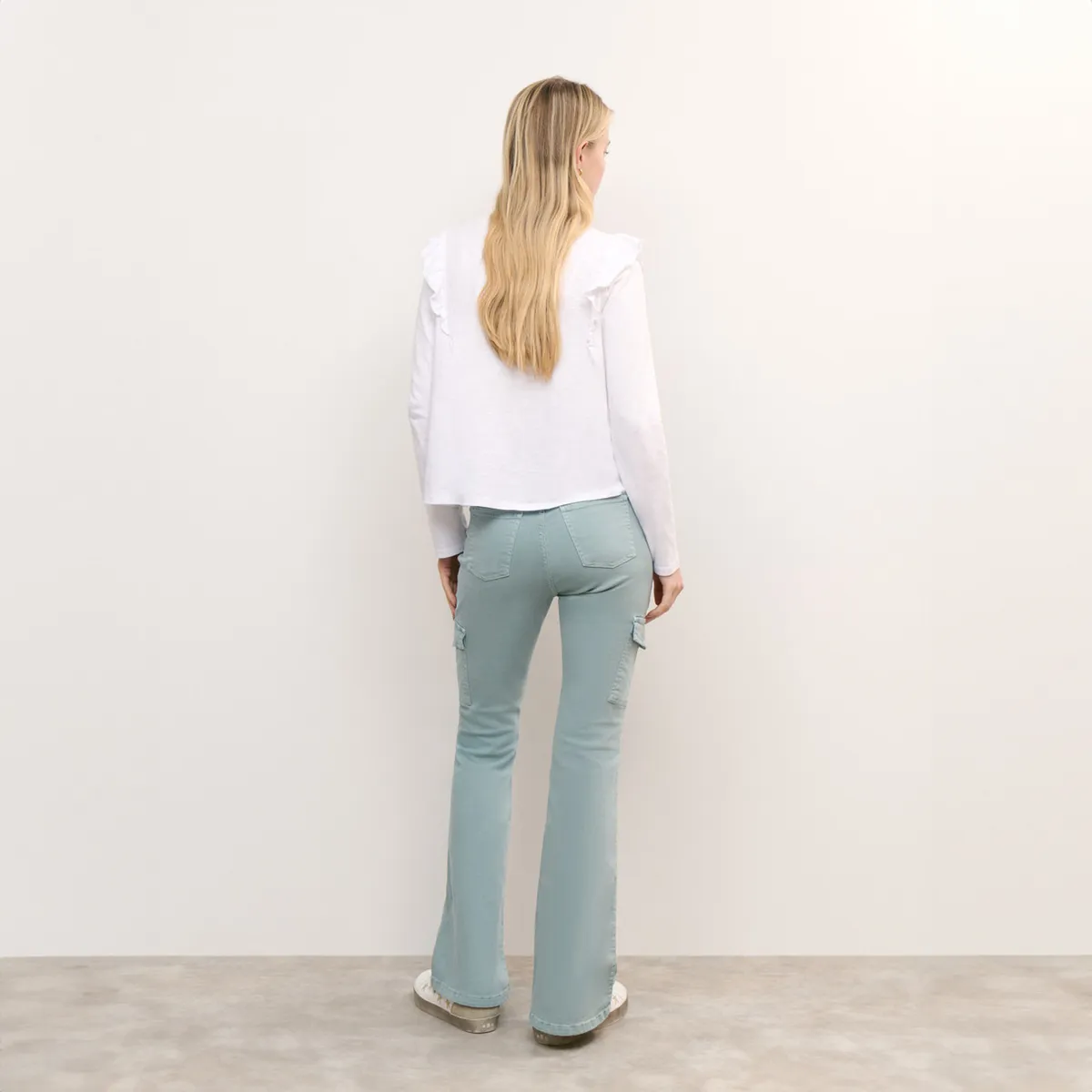 BROWNIE - Pantalón Campana Cargo Mujer Brownie