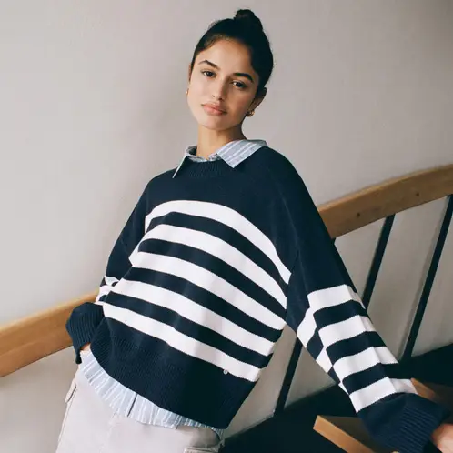 BROWNIE - Sweater Rayas Cuello Redondo Mujer