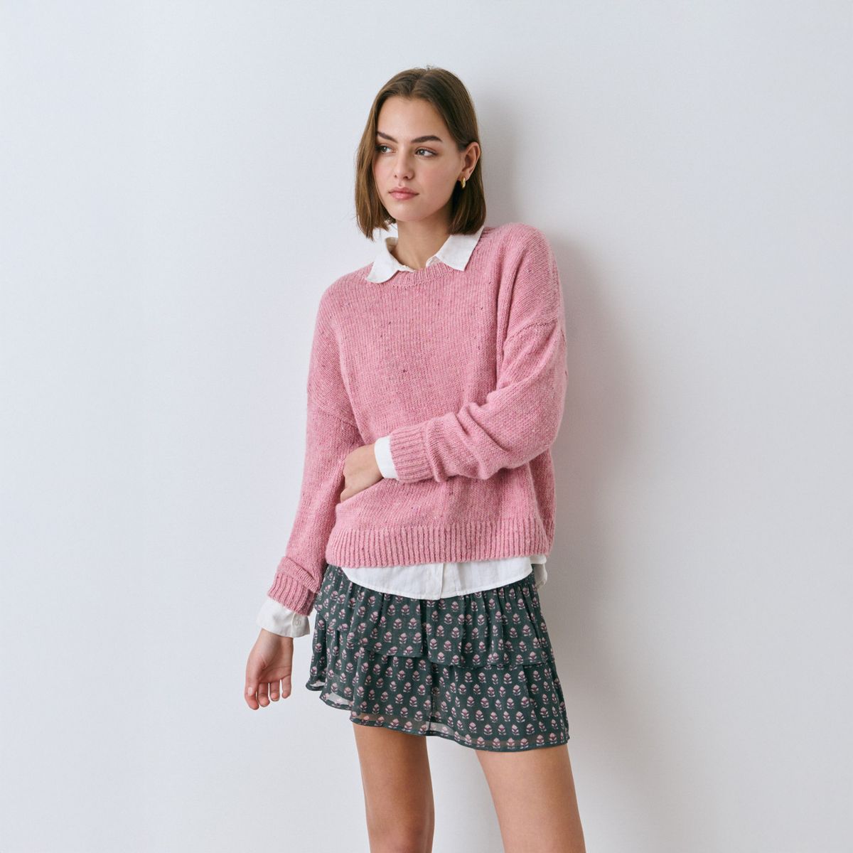 BROWNIE - Falda Volantes Estampada Mujer Brownie