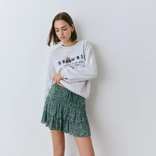BROWNIE - Falda Leila Estampada Floral Bicolor Mujer