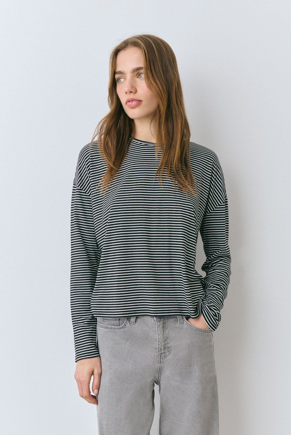 BROWNIE - Polera Manga Larga Raya Lurex Tina Mujer Brownie