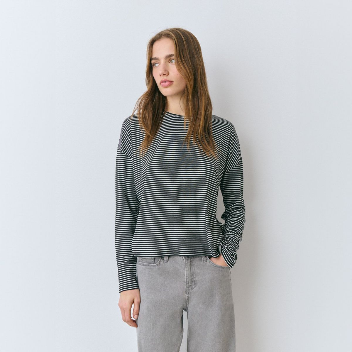 BROWNIE - Polera Manga Larga Raya Lurex Tina Mujer Brownie