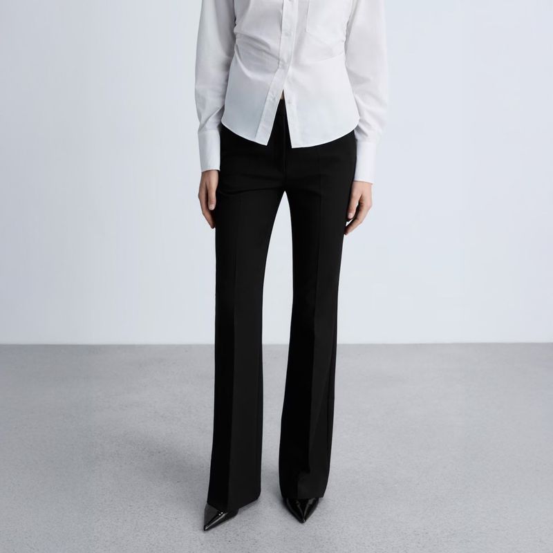 MANGO - Pantalón Flare Bolsillos Mujer Mango