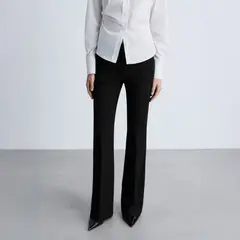 MANGO - Pantalón Flare Bolsillos Mujer