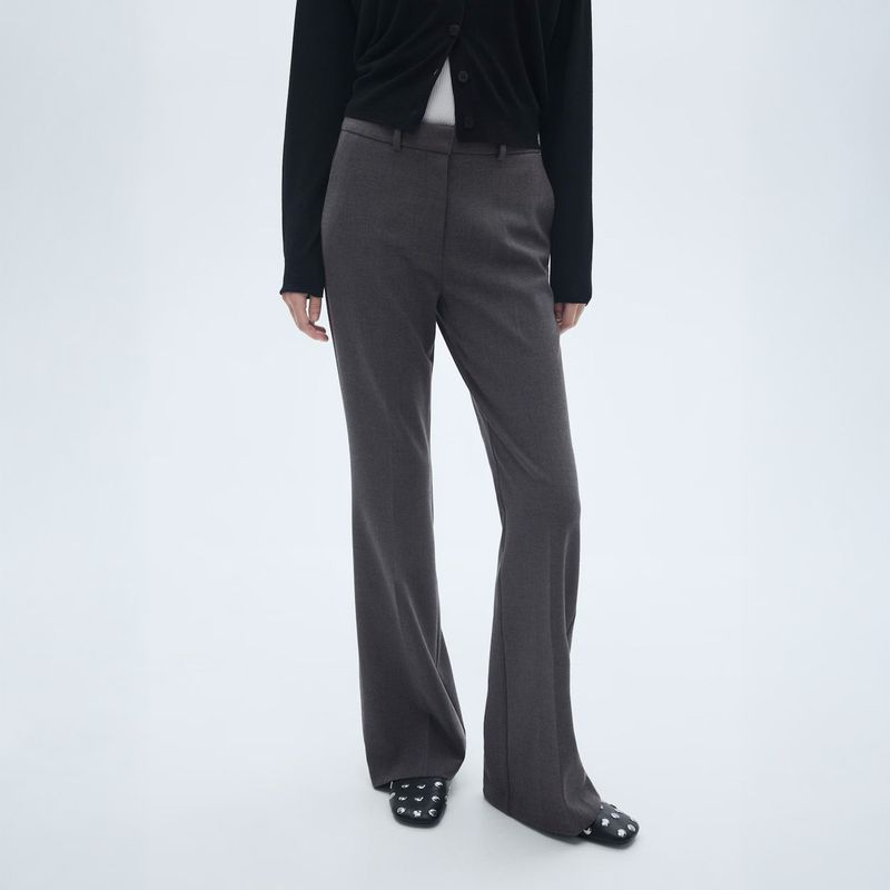 MANGO - Pantalón Flare Bolsillos Mujer Mango
