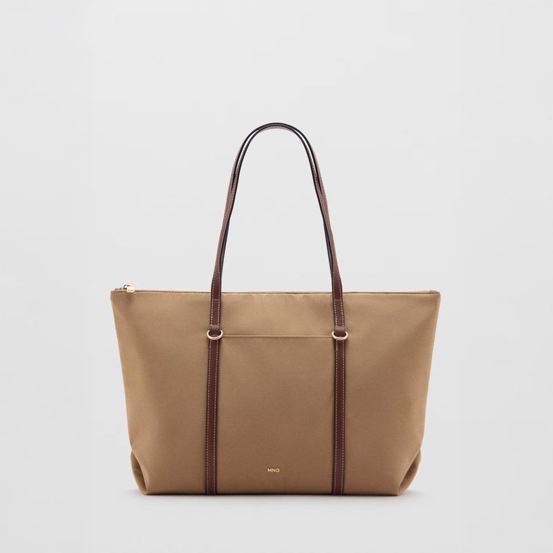 MANGO - Bolso Shopper Doble Asa Mujer Mango