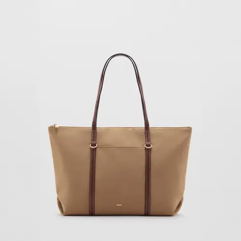 MANGO - Bolso Shopper Doble Asa Mujer