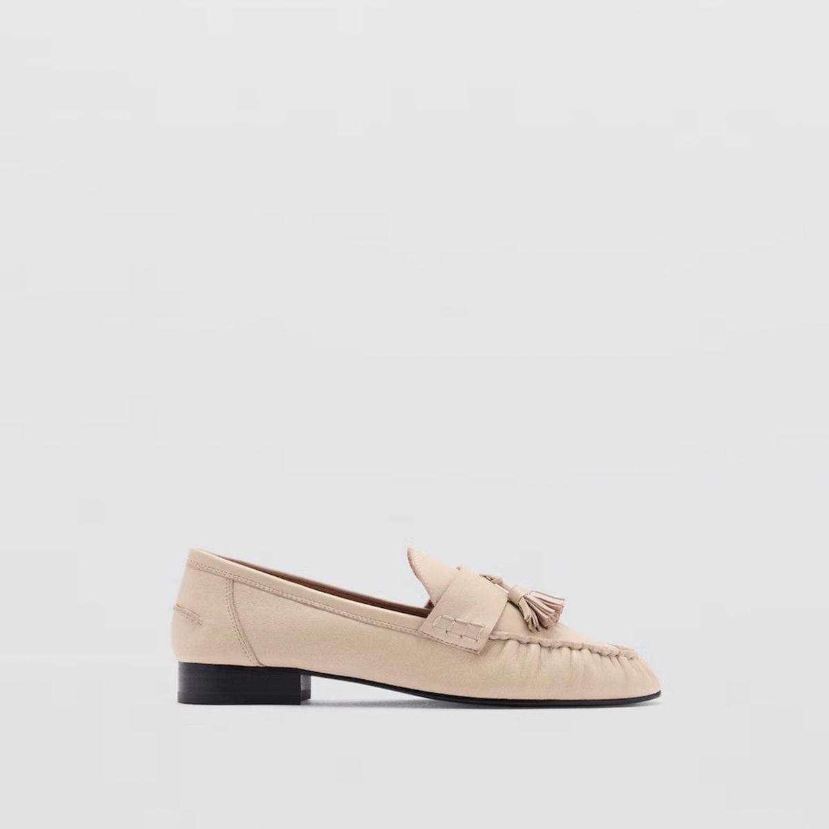 MANGO - Mocasín Mujer Beige Mango