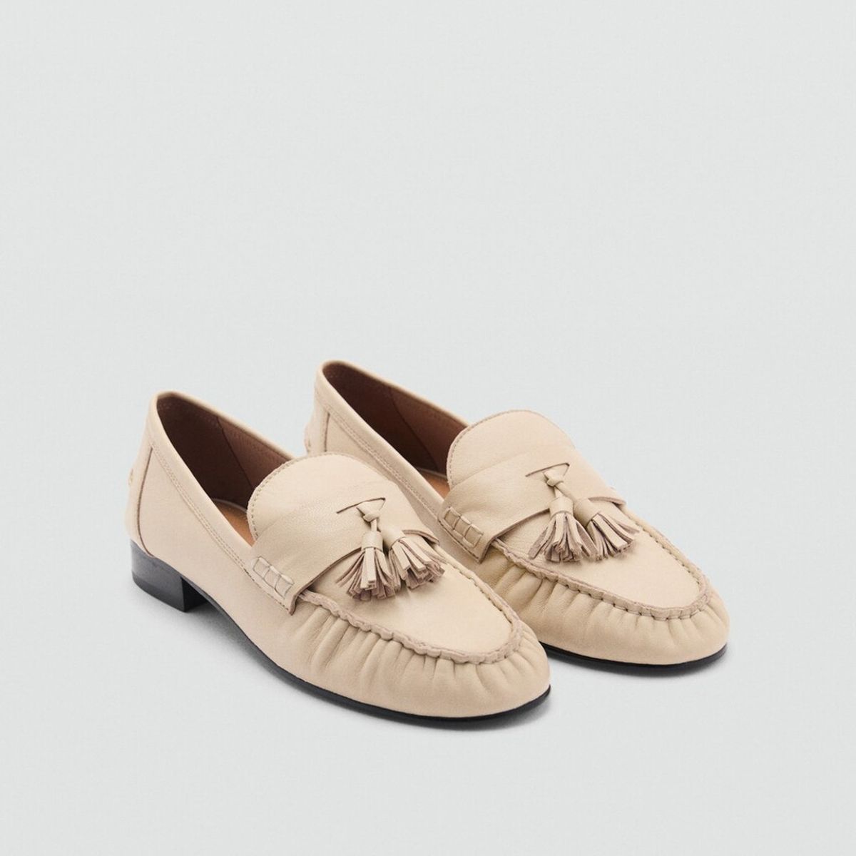 MANGO - Mocasín Mujer Beige Mango