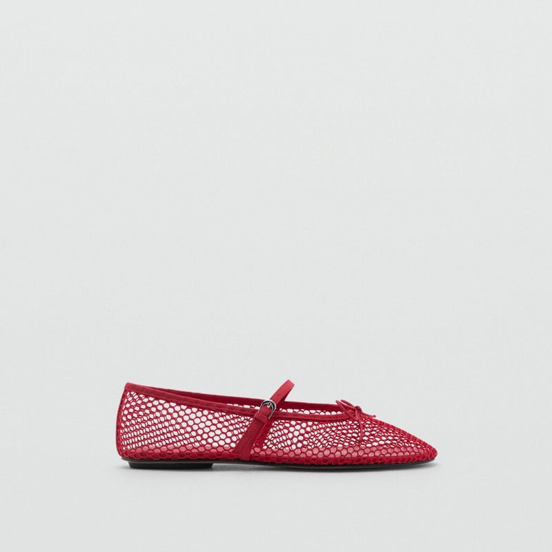MANGO - Ballerina Mujer Rojo Mango