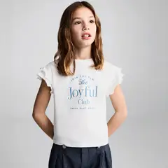 MANGO KIDS - Polera Estampada Volantes Algodón Niña