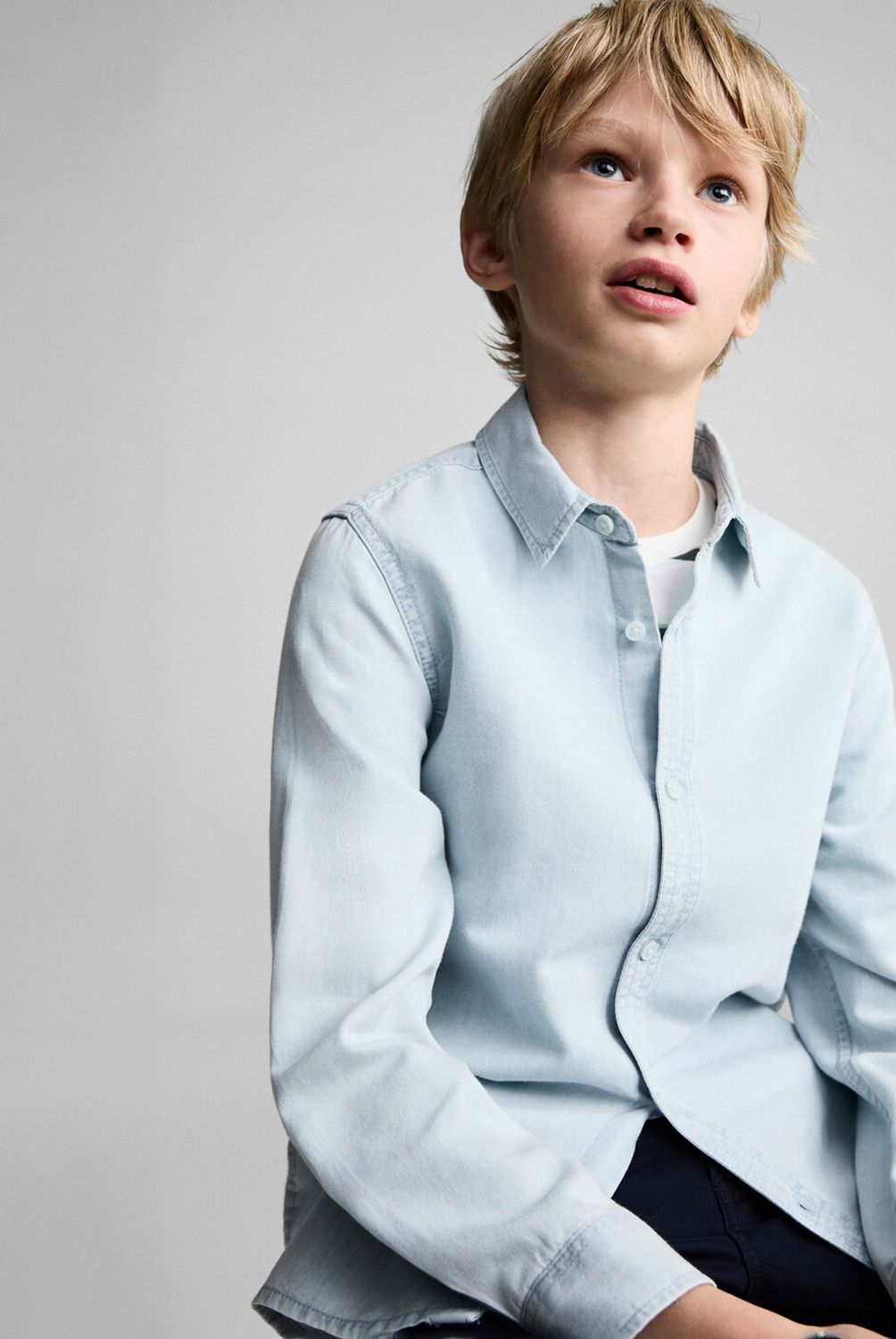 MANGO KIDS - Camisa Slim Fit Vaquera Algodón Niño Mango Kids