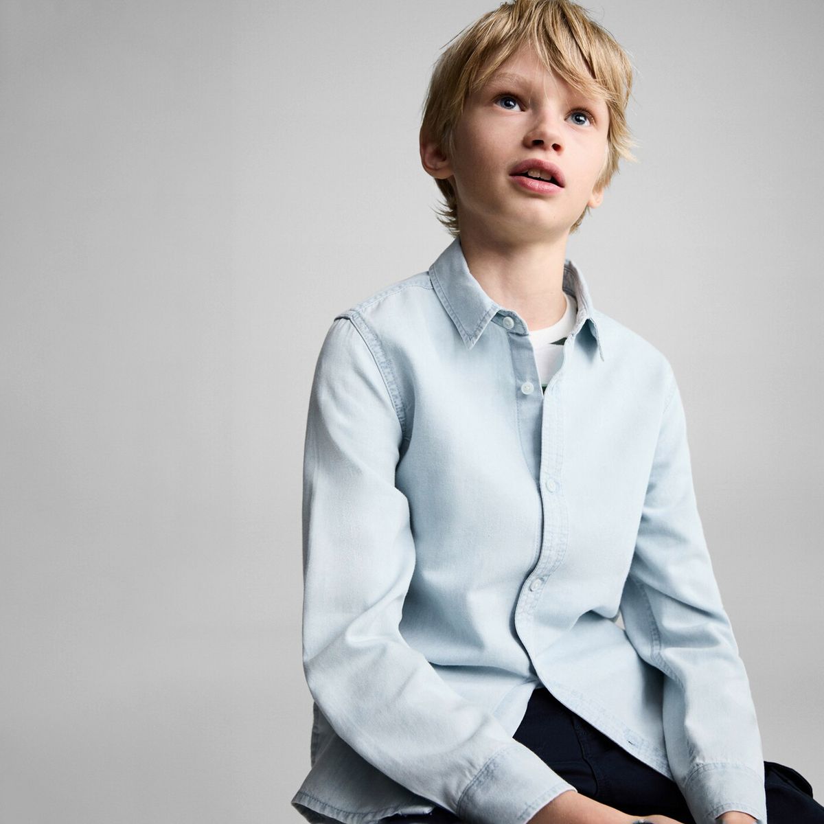 MANGO KIDS - Camisa Slim Fit Vaquera Algodón Niño Mango Kids