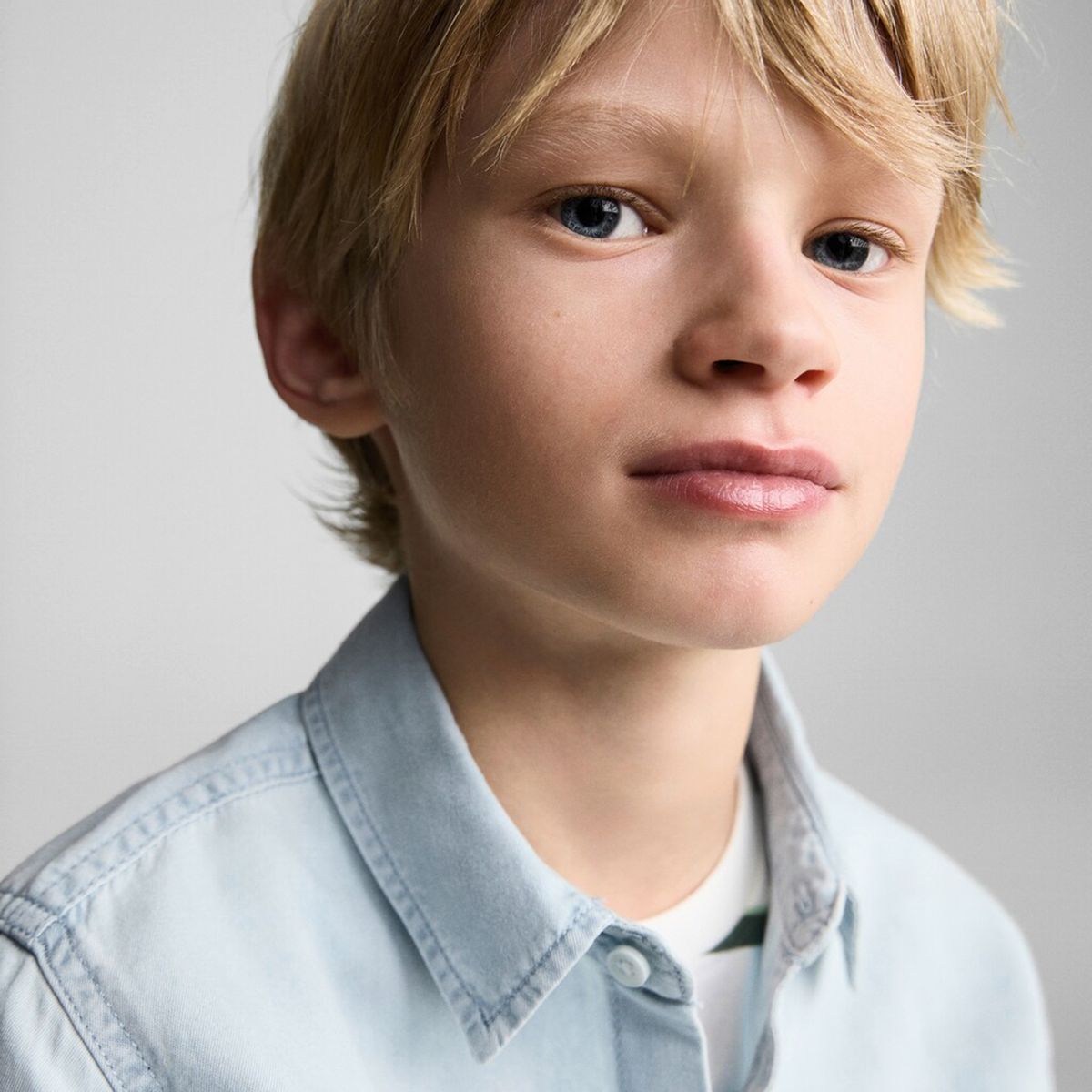 MANGO KIDS - Camisa Slim Fit Vaquera Algodón Niño Mango Kids