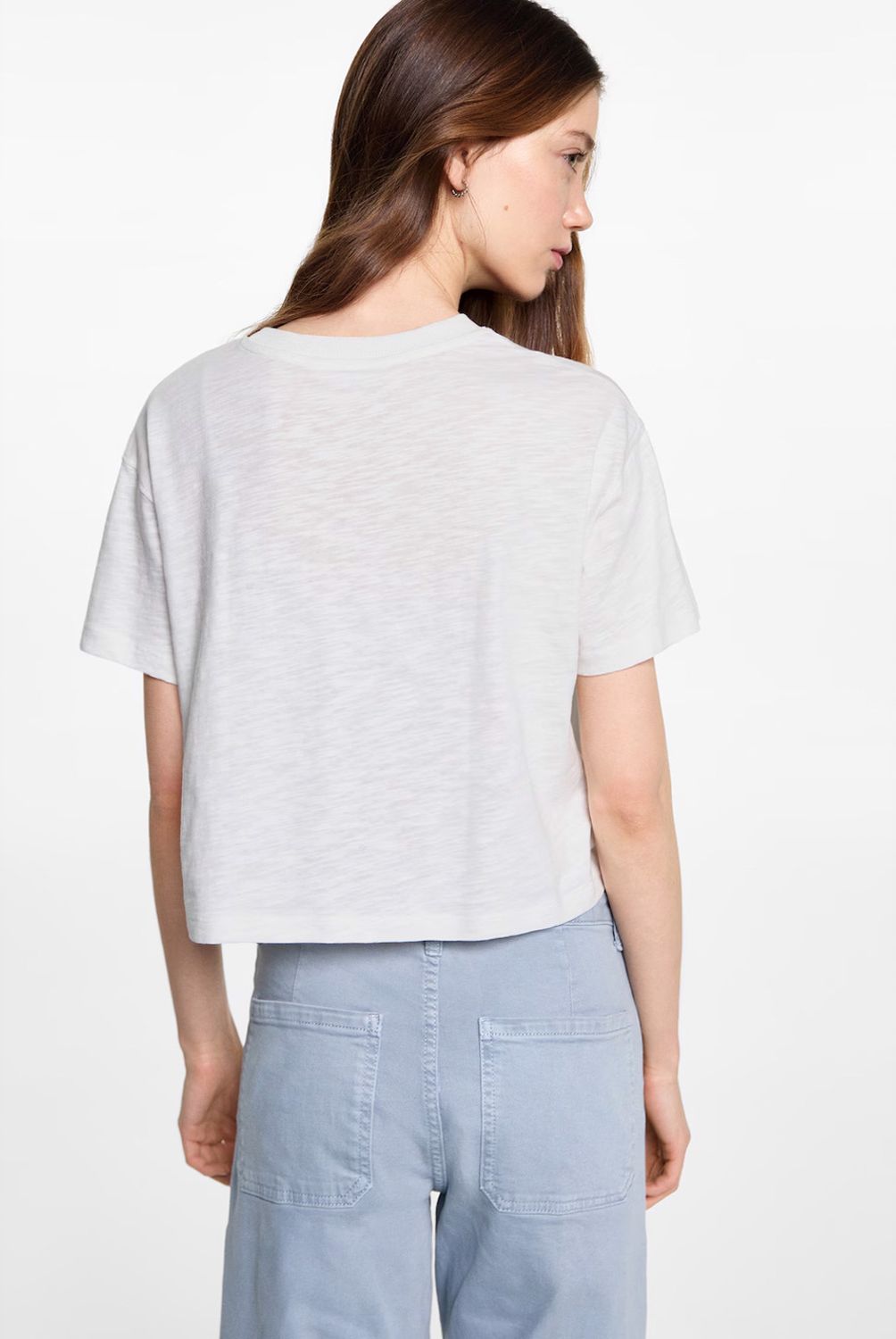 MANGO TEEN - Polera Crop Mensaje Mujer Mango Teen