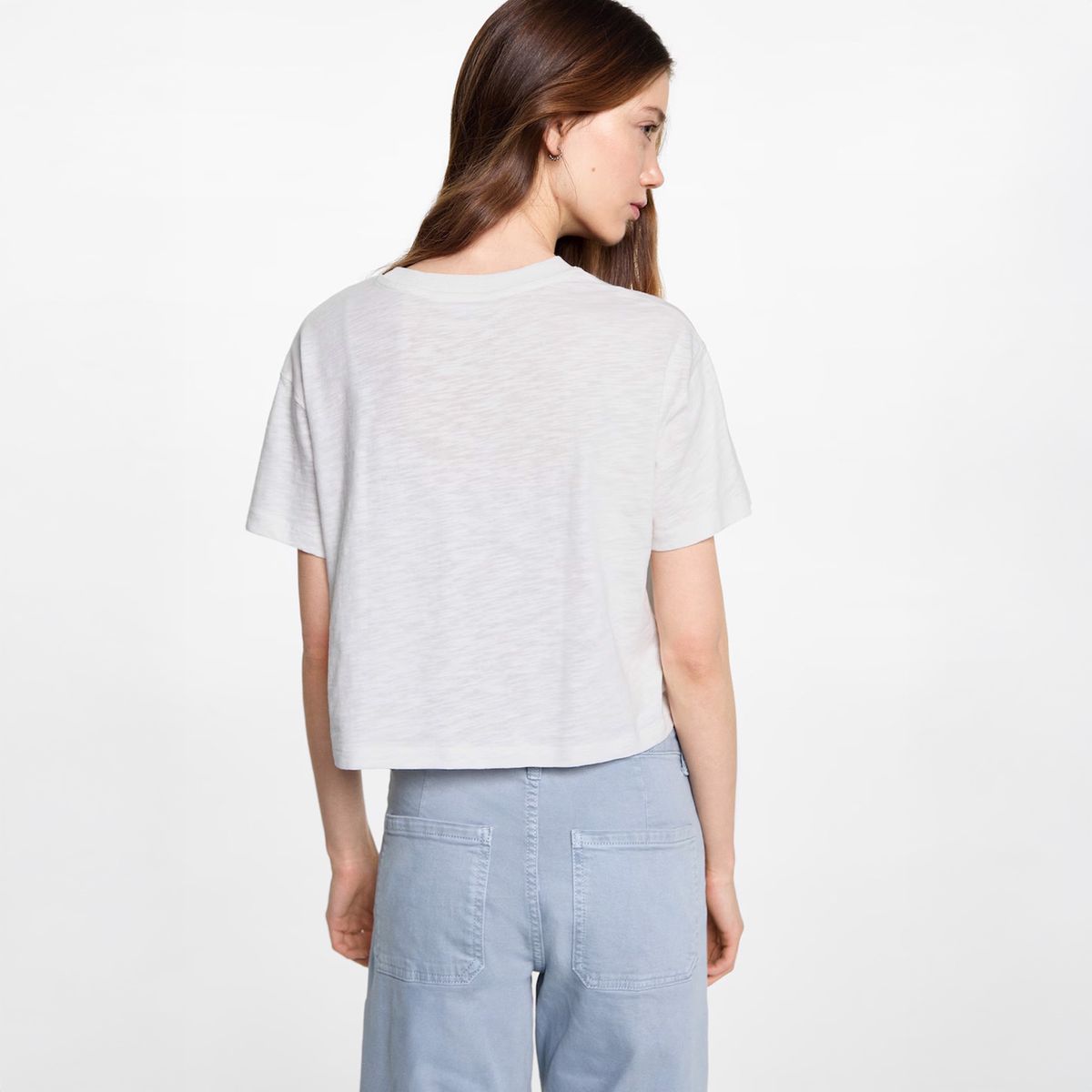 MANGO TEEN - Polera Crop Mensaje Mujer Mango Teen