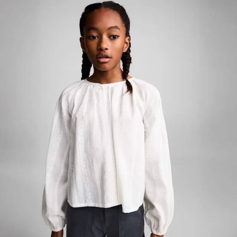 MANGO KIDS - Blusa Fluida Detalles Bordados Niña Mango Kids