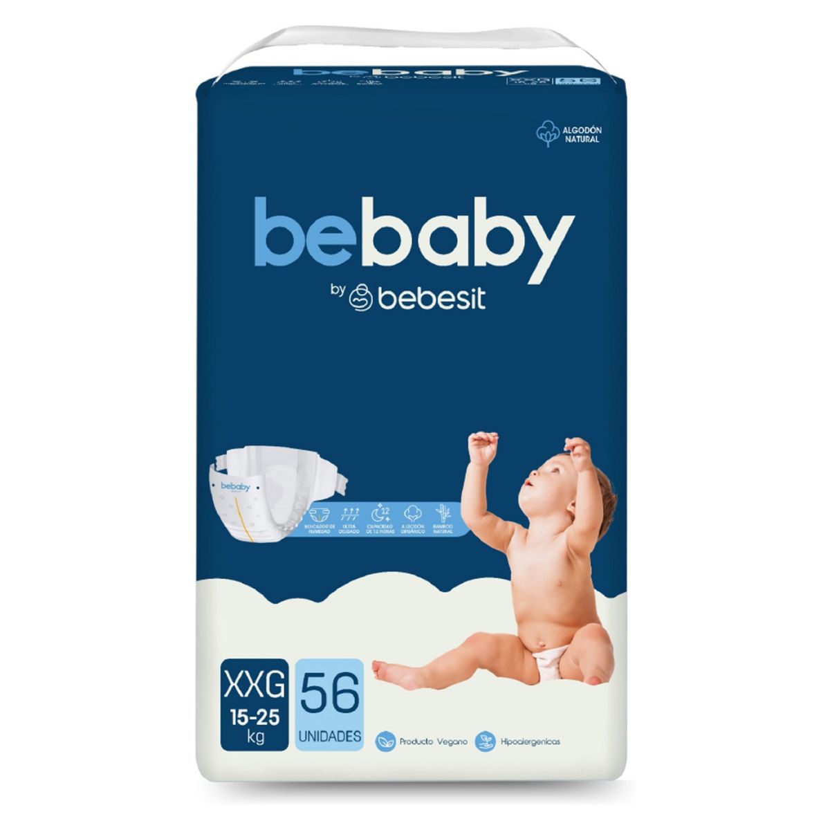 BEBESIT - Pañales Desechables Xxg 56 Unidades Bebé Confort Seco Bebesit