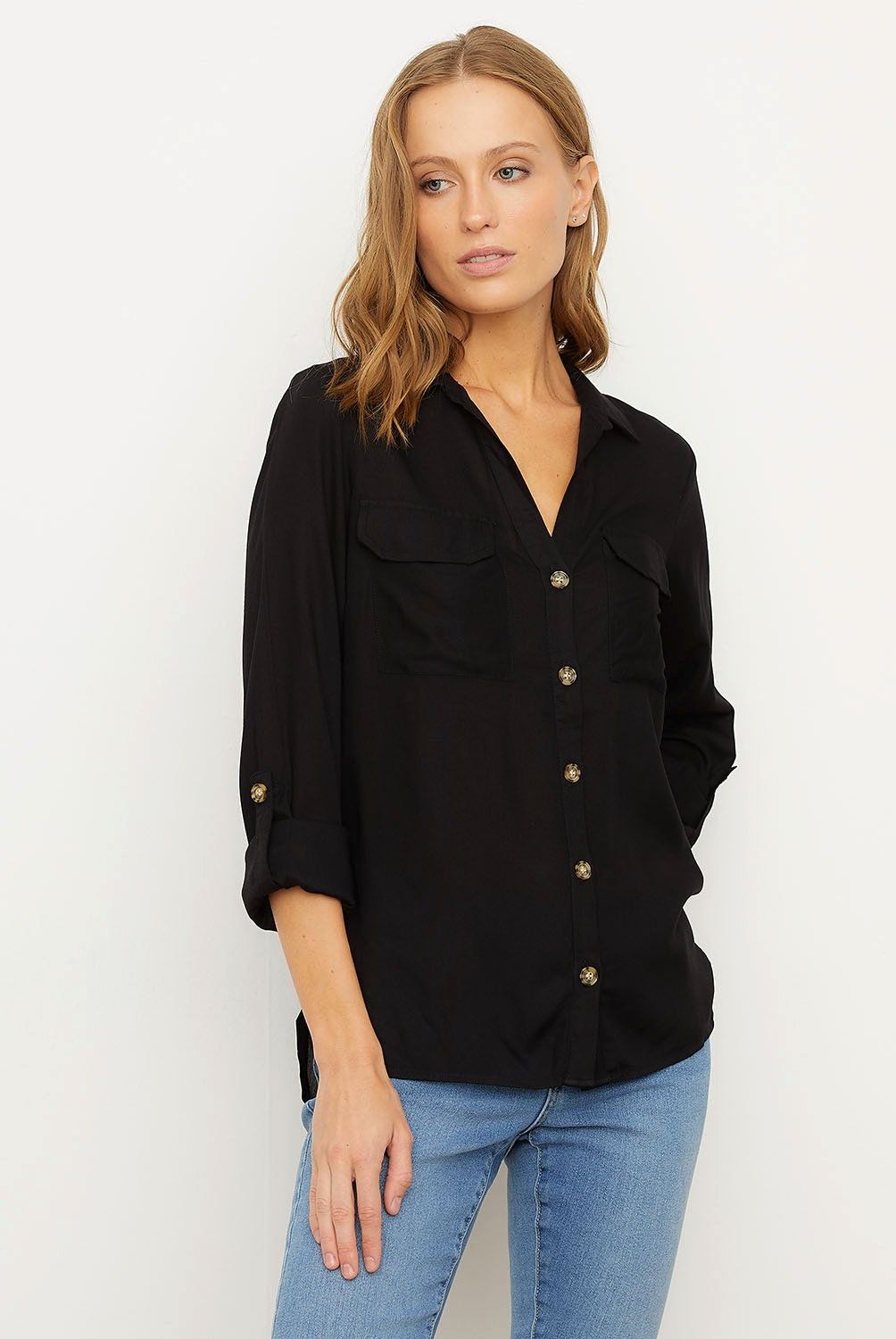 VERO MODA - Blusa Manga Larga Botones  Mujer Vero Moda