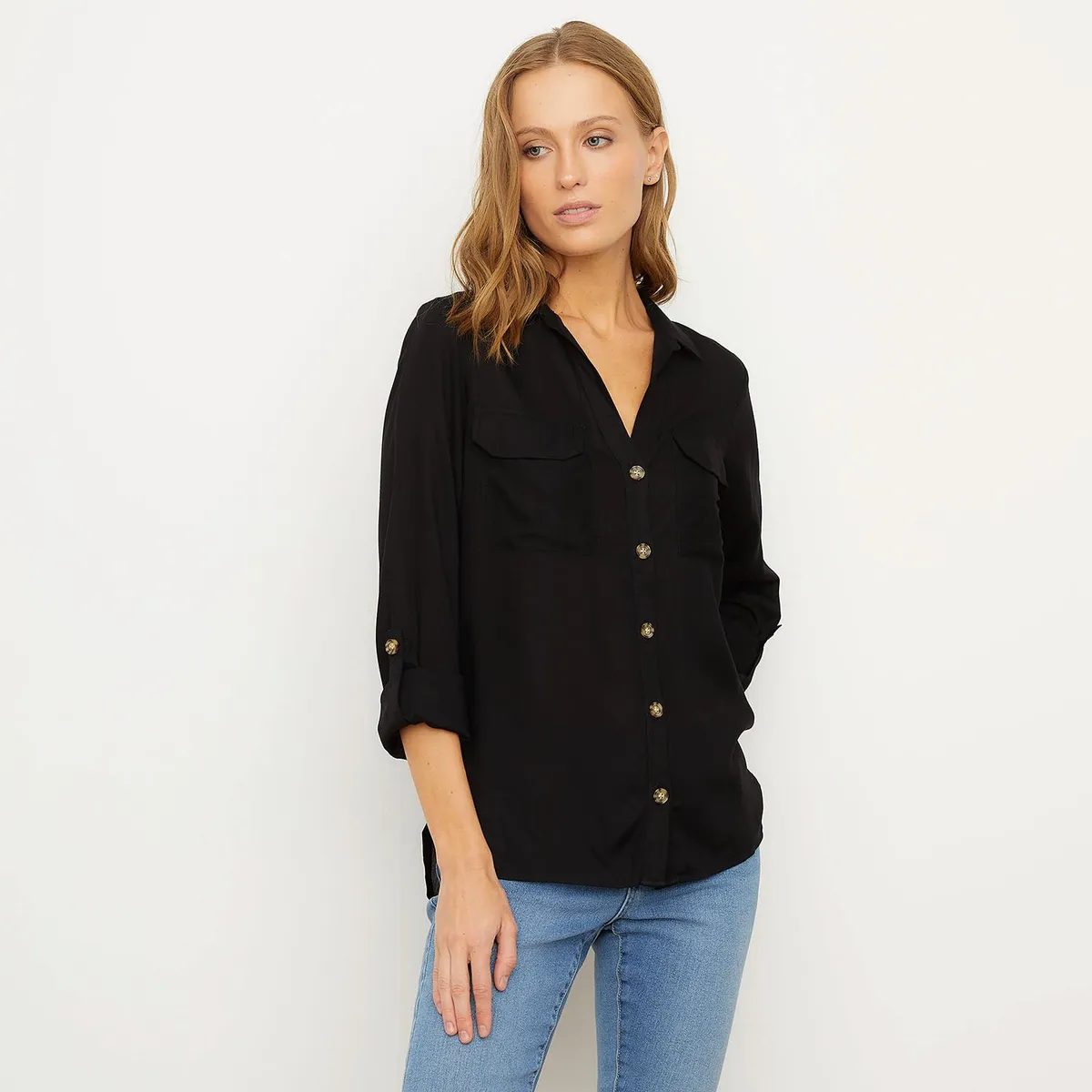 VERO MODA - Blusa Manga Larga Botones  Mujer Vero Moda