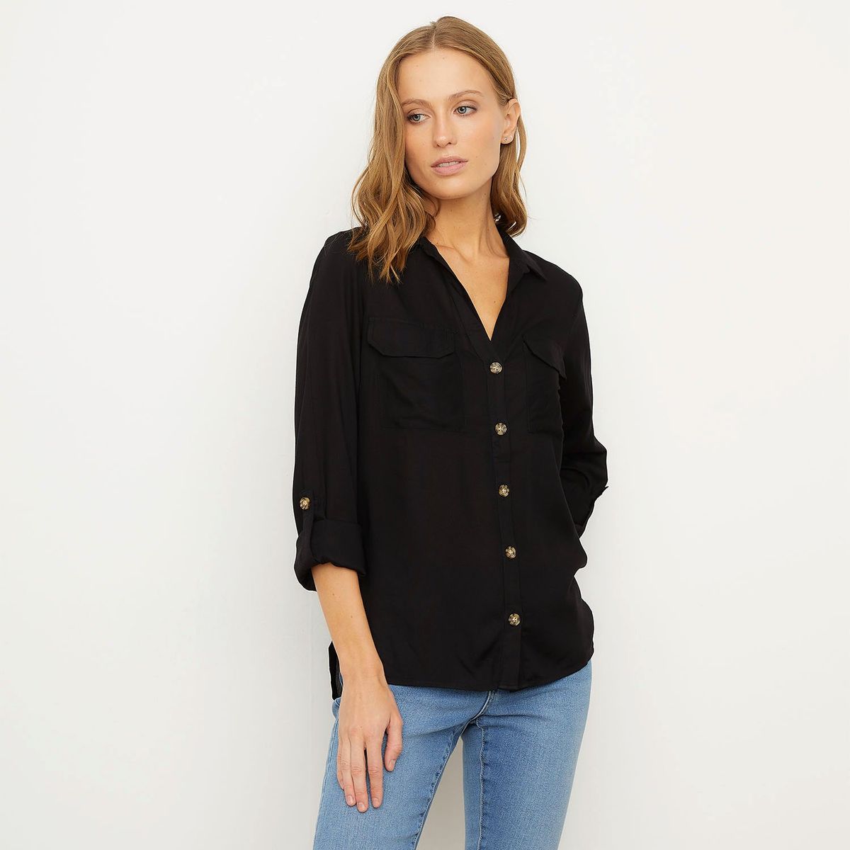 VERO MODA - Blusa Manga Larga Botones  Mujer Vero Moda
