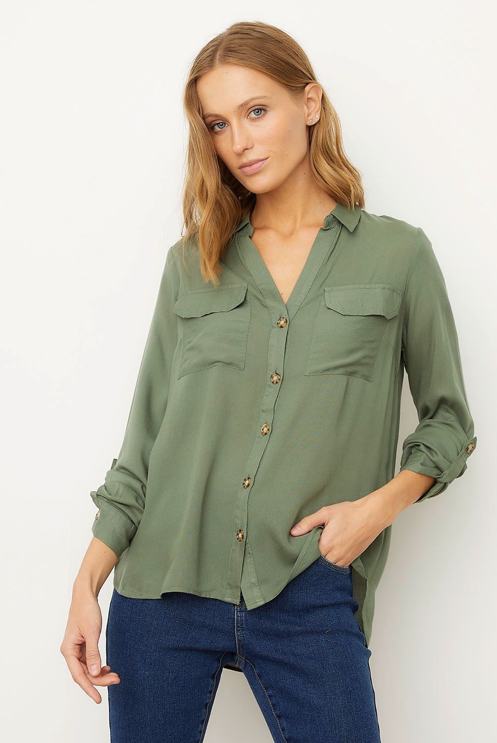 VERO MODA - Blusa Manga Larga Botones  Mujer Vero Moda