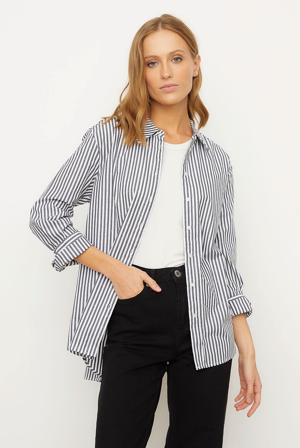 VERO MODA - Camisa Rayas Algodón Mujer Vero Moda