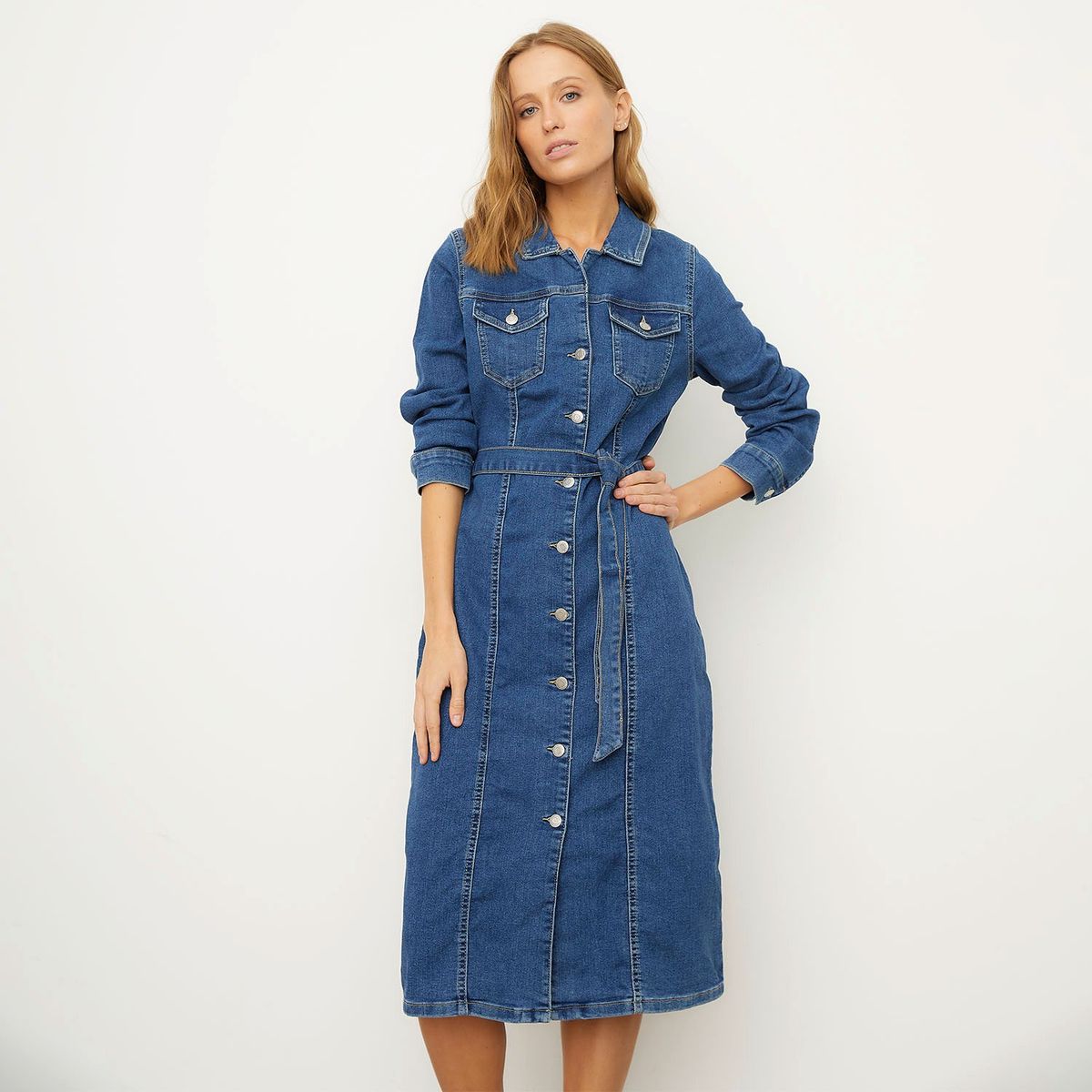 VERO MODA - Vestido Midi Denim Mujer Vero Moda