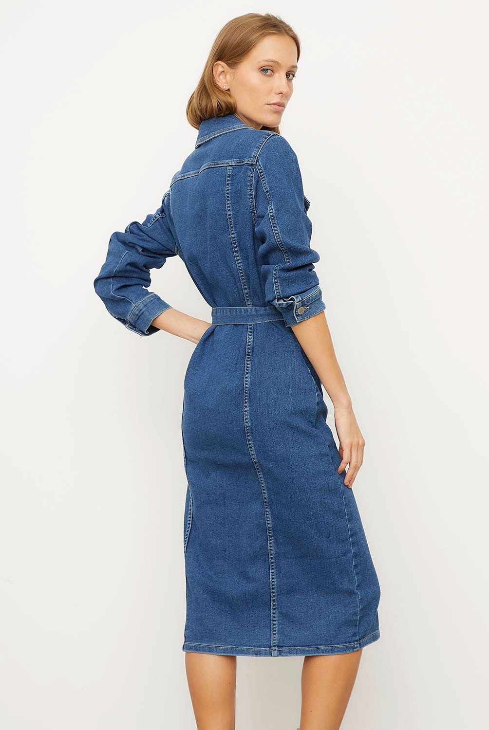 VERO MODA - Vestido Midi Denim Mujer Vero Moda