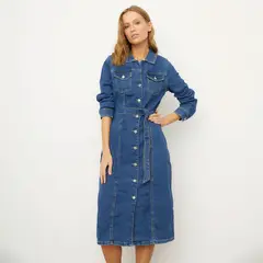VERO MODA - Vestido Midi Denim Mujer