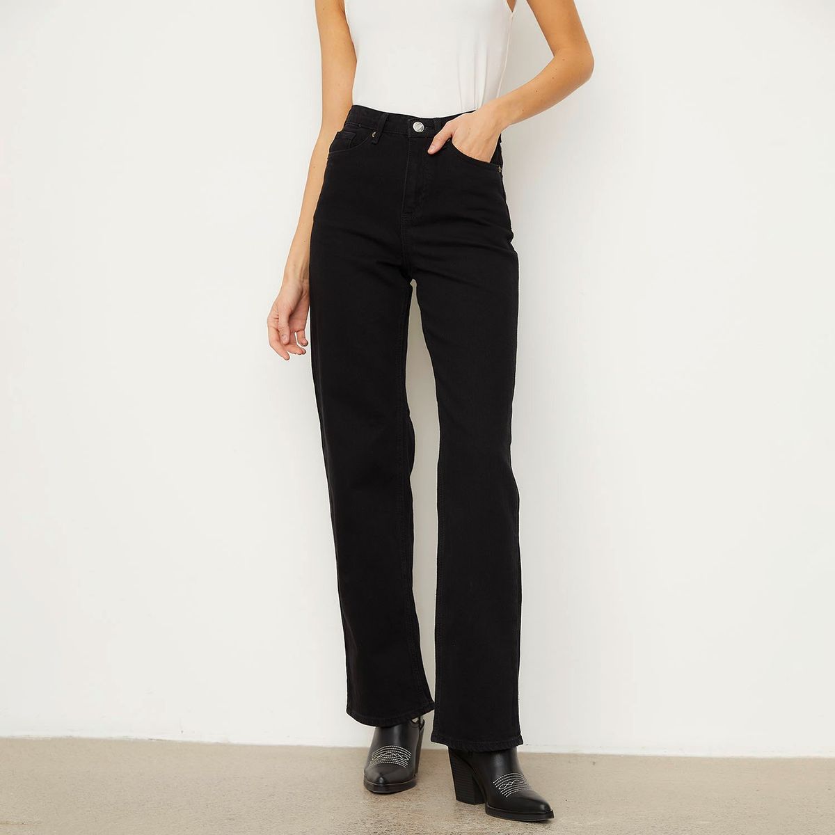 VERO MODA - Jeans Straight Tiro Alto Mujer Vero Moda