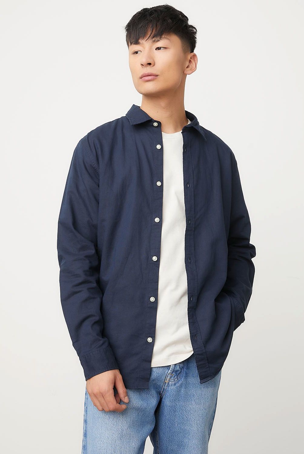 JACK&JONES - Camisa Lino Hombre Algodón Jack&Jones