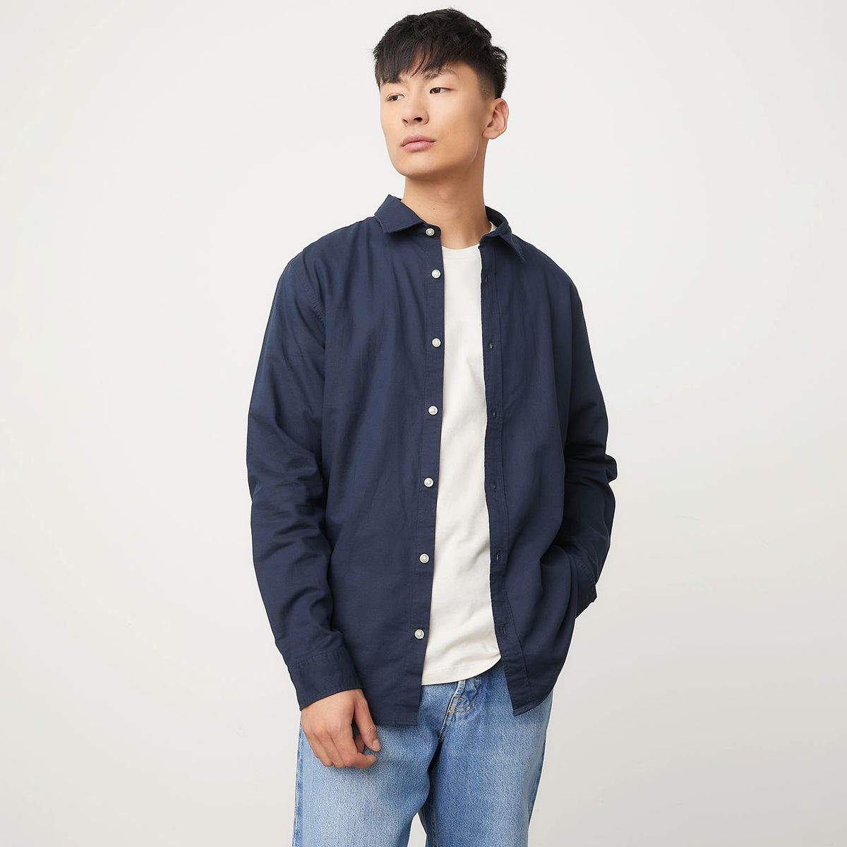 JACK&JONES - Camisa Lino Hombre Algodón Jack&Jones