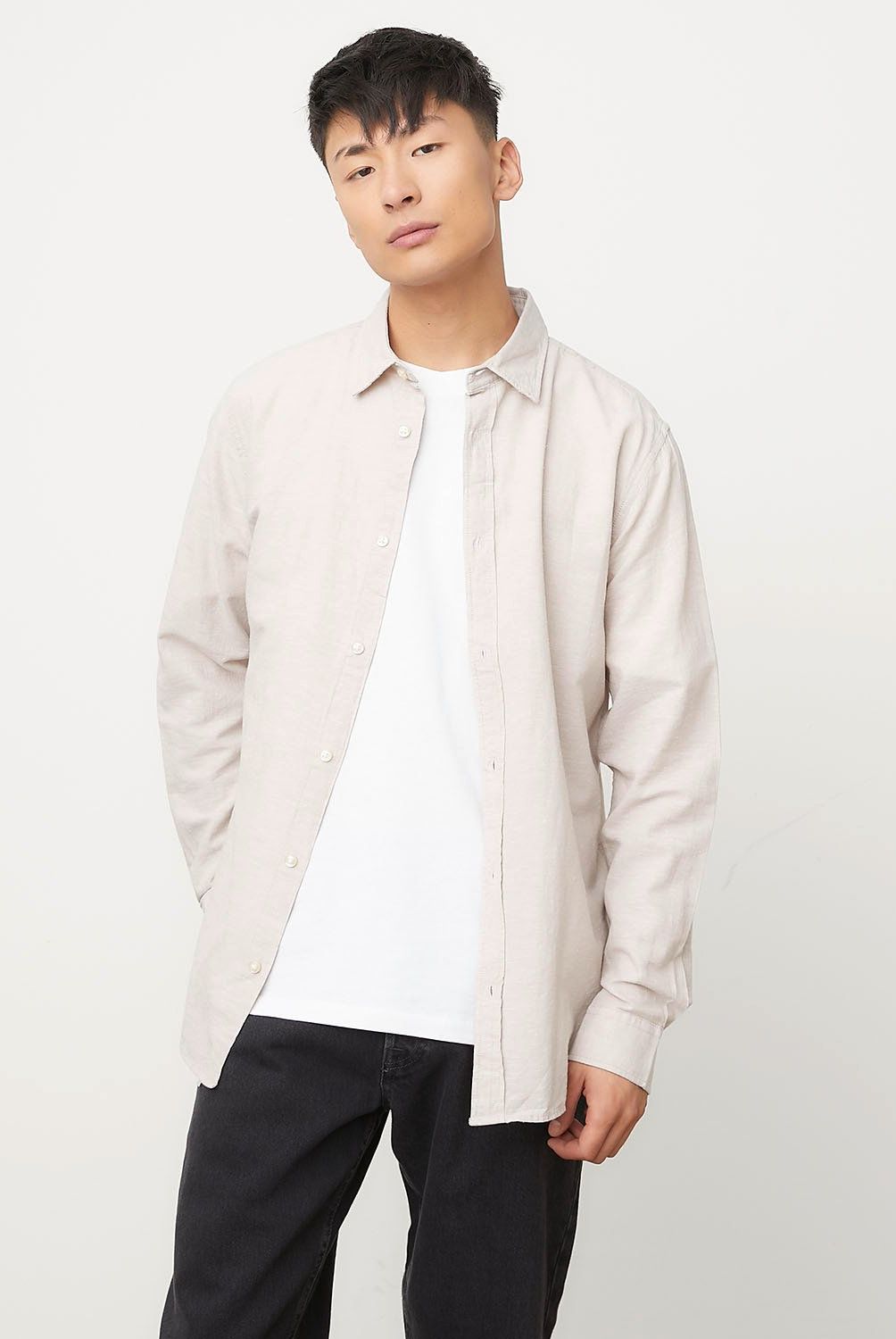 JACK&JONES - Camisa Lino Hombre Algodón Jack&Jones